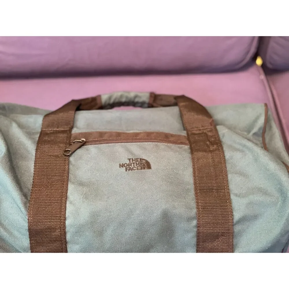 The North Face Base Camp Voyager Duffel Bag Khaki Brown VGUC No Strap